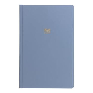 Imagem de Letts Caderno de papel pontilhado com ícones, tamanho do livro, 19 cm de altura x 12,7 cm de largura, papel creme, azul