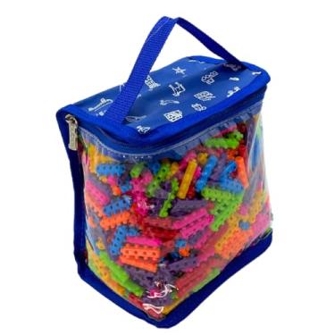 Imagem de Organizadores Baú Brinquedos Blocos Montar Infantil Educativo Didático Bonecas Carrinhos P (Azul)