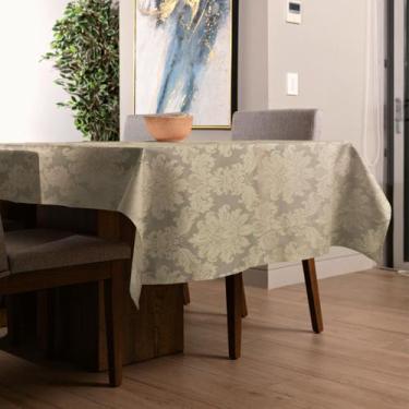 Imagem de Toalha de Mesa Retangular Jacquard Medalhão  - MUMUDECOR, 85 Bege