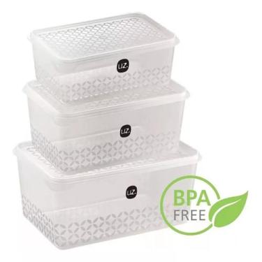Imagem de Kit 3 Potes Multiuso 1L, 2L e 3 Litros Transparente UZ