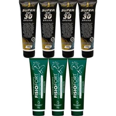 Imagem de Kit 4 Super Gel 30 Ervas 150G + 3 Pomada Fisiofort 150G - Bio Instinto
