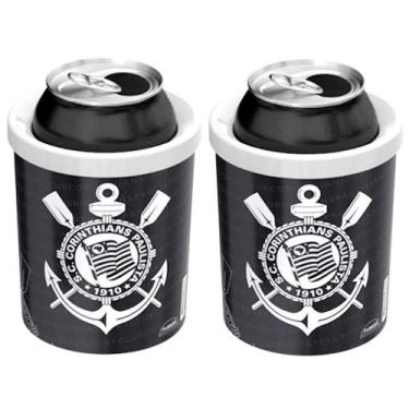 Imagem de Kit 2 Porta Lata 350ml p/ Latinha de Cerveja Corinthians Original - Pl