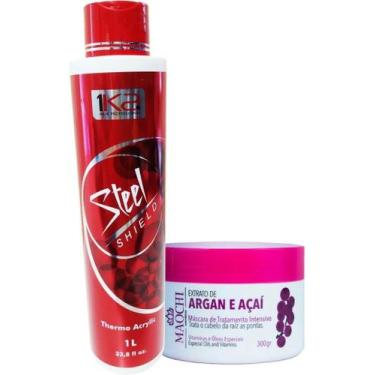 Imagem de 1ka Steel Shield Selagem Escova Progressiva Natural 1l + Creme Hipernu