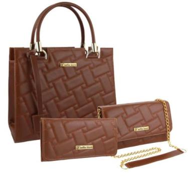 Imagem de Bolsa Feminina Transversal Moda + Bolsa Flap + Carteira - Selfie Store