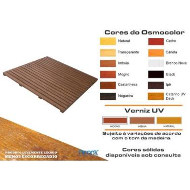 Imagem de Deck De Madeira Modular 100x100 cm Réguas 4 cm Com Pintura Neonx, Osmo
