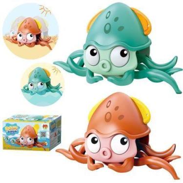 Imagem de Brinquedo Polvo Anda Agua Chão 2 Em 1 Divertido Corda Para Puxar Robô 