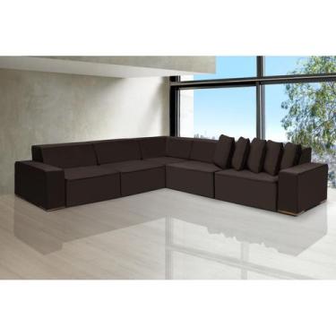 Imagem de Sofá Dubai 3.77x3.77m de Canto Retrátil - Sofisticato, marrom