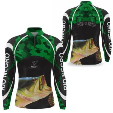 Imagem de Camisa Pesca Manga Longa esportiva Tecido Com Protecao Solar UV 50 Cam