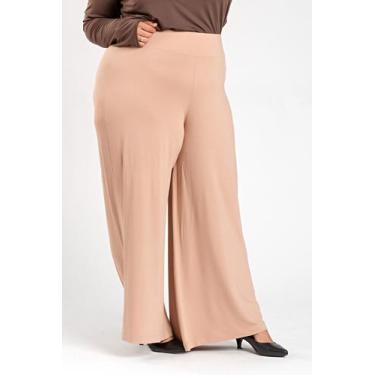 Imagem de Calça Feminina Plus Size Pantalona Moletinho de Viscose c/ Elastano - 