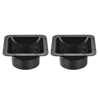 Imagem de uxcell Conector de duto preto, flange quadrada, adaptador de entrada de saída de ar de plástico ABS para mangueira de 9 cm de diâmetro, 2 peças