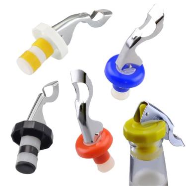 Imagem de Pacote com 5 rolhas de garrafa de vinho para garrafas de vidro, rolhas de refrigerante e coca-cola para champanhe, bebidas carbonatadas, rolhas pressurizadas reutilizáveis de silicone seguro para
