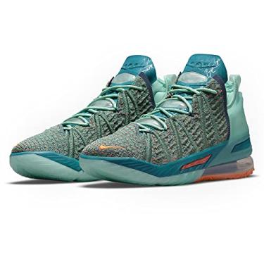 Imagem de Nike Men's Shoes Lebron 18 Los Angeles by Night DB8148-600 (11, Green Abyss/Tropical Twist/Bright Crimson/Hyper Crimson, Numeric_11)