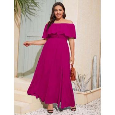 Imagem de Vestido Feminino Plus Size Moda Feminina Plus Longo Casual Casamento C