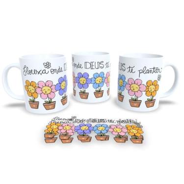 Imagem de Caneca Branca de Porcelana Personalizada Coleção Sonhos e Flores - Est