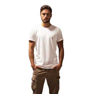 Imagem de Camiseta Básica Neutra Malha  Algodão Fio 30.1 Masculina Premium - Lau
