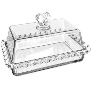Imagem de Manteigueira Borda Coração 17 cm x 10,5 cm x 10 cm - Lyor, Transparent