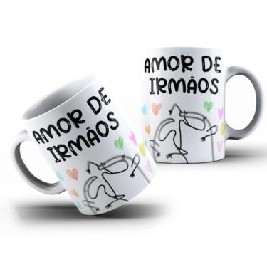Imagem de Caneca Porcelana Meme Bento Cake Flork Meme Bento Cake Amor De Irmãos 
