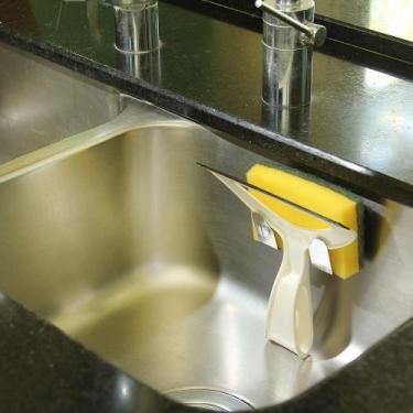Imagem de Suporte de Bucha e Rodinho de Pia com Ventosa - Inox - Maxx Diamond