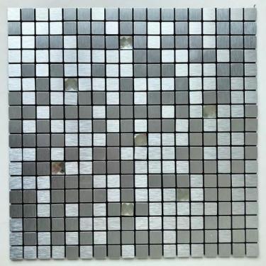 Imagem de Pastilha Autoadesiva AL1008 - METAL ALUMINIO SILVER 30x30cm - Glass Mo