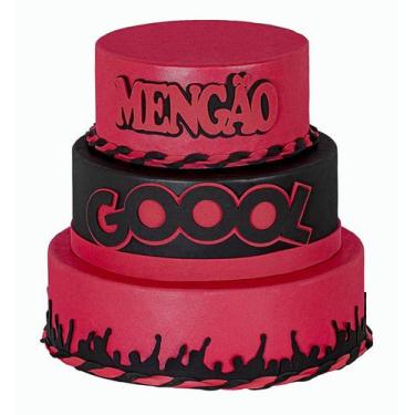 Imagem de Bolo Fake Mengão Futebol Esporte Time Festa - All Black