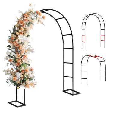 Imagem de GZYF Zhisheng Garden Arch Arbor Trellis com Base para Plantas Trepadeiras Ao Ar Livre Cerimônia de Casamento Arcos de Jardim Interno Festa de Natal Metal 7,9 Pés de Largura X 6,4 Pés de Altura Ou 4,9
