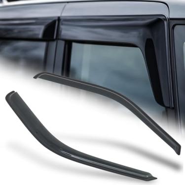 Imagem de M-AUTO Viseiras de janela protetores de chuva/sol compatíveis com 99-16 Ford F-250, F-350, F-450, F-550, defletores de janela de carro com fita, 2 peças