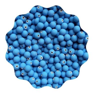 Imagem de 300 Miçangas Emborrachada 6mm Pérola Missanga Bijuteria Artesanato (Azul Claro)