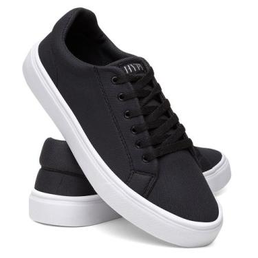 Imagem de Sapatênis Casual Linha Confort Hype Shoes Esporte Fino Preto Unissex, 