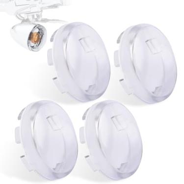 Imagem de HOKUOTOLITE Kit de lentes de seta, capas de lentes de substituição de luz de seta dianteira/traseira para Harley Sportster 883 1200/Touring Road King Electra Glide Street Glide/Softail/Dyna/V-Rod,