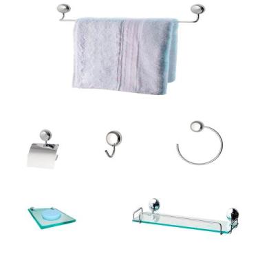 Imagem de Kit Para Banheiro Gana Vidro Incolor - J.A