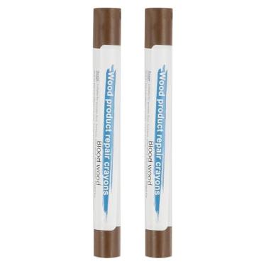 Imagem de PATIKIL Giz de cera para reparo de móveis, 2 peças de bastões de enchimento de madeira de cera de cera de madeira para arranhões Mesas de furos de piso de madeira, vermelho escuro