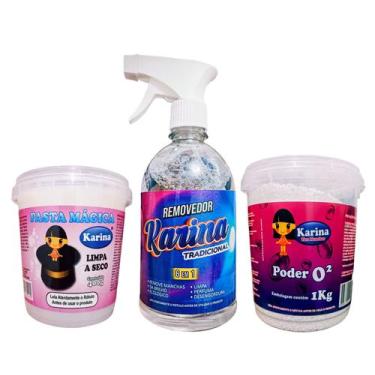 Imagem de Tira Manchas Multi Power Karina Action Em Pó 1Kg + Combo Produtos Limp