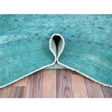 Imagem de Shahbanu Rugs Tapete Oriental de Lã Abrash Abrash Vintage Rústico Vintage Verde Escuro (2,5 m x 28 cm)