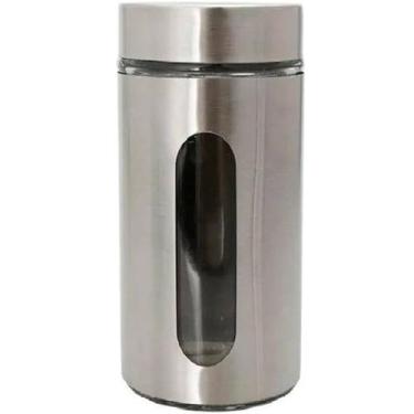 Imagem de Pote Hermético Inox Para Mantimentos Com Visor Vítreo 1,3L Mimo Style