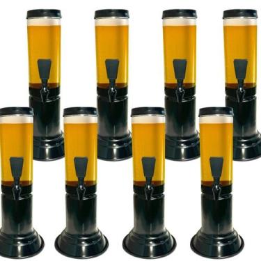 Imagem de Kit 8 Torre De Chopp Cerveja 1,5L - Icechopp Torneira Gota