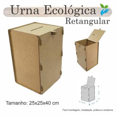 Imagem de Urna ECOLÓGICA Sorteio Caixa Sugestão RETANGULAR 40 X 25 MDF - INDÚSTR