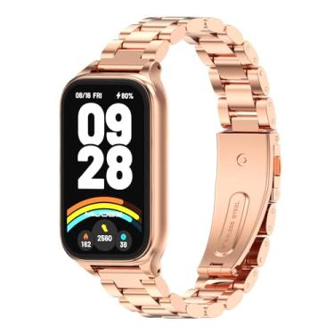 Imagem de MIJOBS Pulseira para Xiaomi Smart Band 9 Active/Redmi Smart Band 3 de aço inoxidável de substituição para Xiaomi Mi Band 9 Active Fitness Tracker