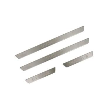 Imagem de 4 Peças Protetores de soleira de porta de aço inoxidável para Land Rover Range Rover Evoque 2013-2018, Protetor de soleira de porta de carro soleira de porta protetor de entrada guarnição