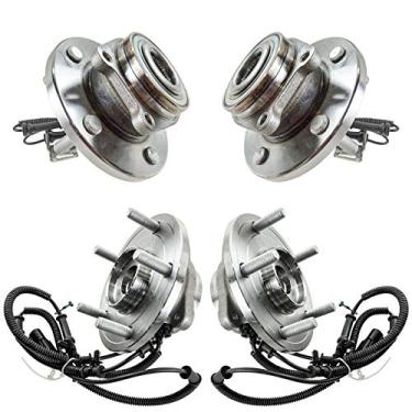 Imagem de TRQ Kit de montagem de cubo e rolamento de roda dianteira e traseira de 4 peças para Chrysler Dodge VW