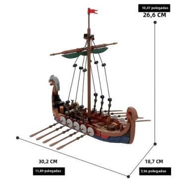 Imagem de Blocos De Construção De Navio Viking 463 PCS Brinquedo Educacional De 