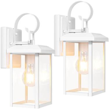 Imagem de BesLowe Luminárias De Parede Externas, Pacote Com 2 Unidades, Luminárias Externas Para Montagem Em Parede, Luzes De Varanda À Prova D'Água, Arandelas De Parede Externas, Lanternas, Luzes Externas M