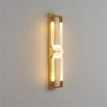 Imagem de Luminárias de parede LED com acabamento em latão e iluminação interna com design de corrente para quarto, sala de estar, corredor, varanda, escada de hotel, varanda (3000K)