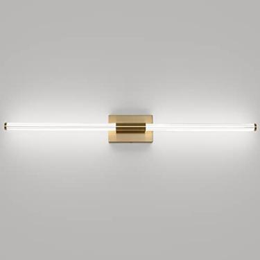 Imagem de Aoceley Luminária De Banheiro Moderna De Latão Com Led De 40 Polegadas, Luminária De Banheiro Sobre Espelho, Arandela De Parede Moderna, Iluminação De Penteadeira 5500K 32W Para Banheiro, Quarto, C