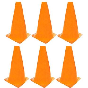 Imagem de 6x Mini Cone Sinalização Esportivo 23cm Agilidade Treino LARANJA - 365