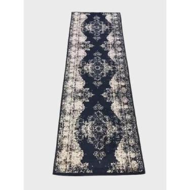 Imagem de Passadeira Trilho 4M Vintage Reload Azul 80X400Cm Tipo Persa - Tapete 