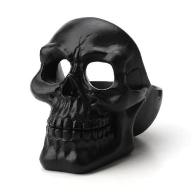 Imagem de Cinzeiro criativo caveira personalidade bonito engraçado cinzeiros para fumantes material de resina para homens para uso doméstico ornamentos de escritório (cor: preto)