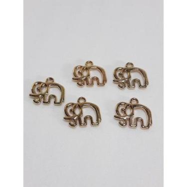 Imagem de Pingente de Elefante Dourado Prateado - Paz Interior Store, 05 unidade
