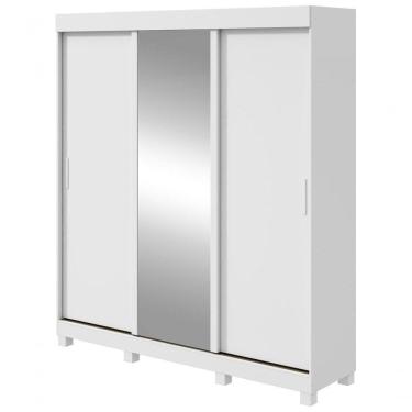 Imagem de Guarda Roupa Saion 3 Portas Com Pés 1 Porta Glass - Lopas Branco