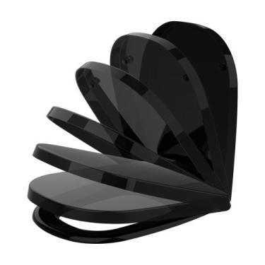 Imagem de Tampa de vaso em TF modelo Etna fechamento suave - Tupan, Preto