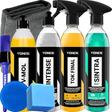 Imagem de Kit Limpeza Automotiva Completa Vonixx Cera Carnauba Tok Final V-mol Revitalizador de Plasticos intense Sintra fast Pincel Yamase